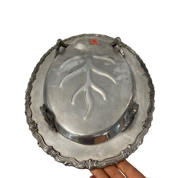 FB Rodgers Silver Co Tree of Life Spring Tray Footed Large 16 x 12" VTG 6573 - Picture 10 of 14